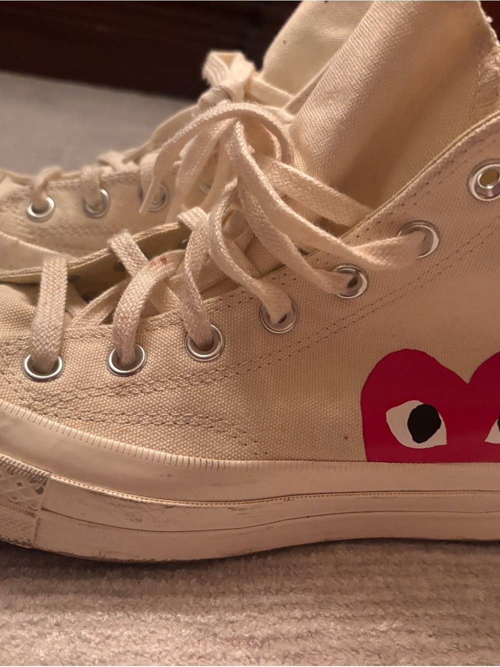 Comme de Garçons Converse Sneakers Size US8- Cream